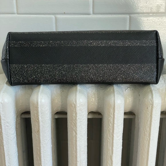 Kate Spade Haven Lane Little Shiloh Black Glitter Stripe Women's Cosmetics Bag - Picture 6 of 9